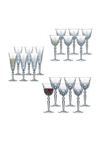 Gl&auml;ser-Set Nachtmann "Wein- und Sektgl&auml;ser Palais 18er Set transparent", bunt (transparent), B:2cm H:2cm, Glas, Trinkgef&auml;&szlig;e, Gl&auml;ser-Set, Erh&ouml;hte Bruchfestigkeit, Kristallglas, sp&uuml;lmaschinenfest
