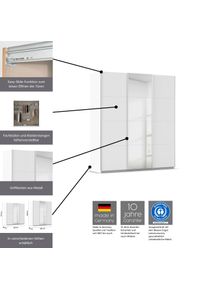 Schwebet&uuml;renschrank OTTO HOME "Kleiderschrank Schrank Schlafzimmerschrank Garderobe AGORDO", beige (champagner), griffleisten alufarbig, B:203cm H:210cm T:62cm, Holzwerkstoff, Schr&auml;nke, Schwebet&uuml;renschrank, Top Innenausstattung, in 4 Breiten und 2 H&ouml;hen MADE IN GERMANY