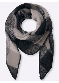 Modeschal Heine, Damen, schwarz-wei&szlig; (schwarz, grau), Viskose, gemustert, Modet&uuml;cher Modeschal