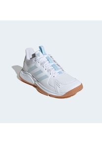 Hallenschuh adidas Performance "COURT FLIGHT", Damen, Gr. 43, cloud wei&szlig;, ice blau, gum10, Synthetik, Textil, Schuhe Hallenschuh, Volleyballschuh