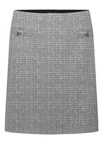 Karorock Betty Barclay "Karo-Rock mit Rei&szlig;verschluss", Damen, Gr. 44, grau (grau, beige), Einsatz: 50% Baumwolle CO. 48% Polyester PES. 2% Elasthan EL., R&ouml;cke Karorock