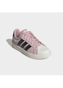 Sneaker adidas Sportswear "STREETTALK", Damen, Gr. 43, dual lila, core schwarz, sanftes wei&szlig;, Leder, Schuhe Sneaker, inspiriert vom Design des adidas Superstar