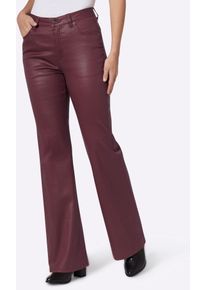 Bequeme Jeans Heine, Damen, Gr. 50, Normalgr&ouml;&szlig;en, bordeaux, 63% Baumwolle, 35% Lyocell, 2% Elasthan, unifarben, lang, Jeans Bequeme Jeans
