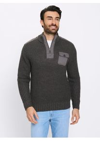 Stehkragenpullover Marco Donati "Pullover", Herren, Gr. 60/62, schwarz, meliert, 95% Polyacryl, 5% Polyester, meliert, unifarben, Pullover Stehkragenpullover