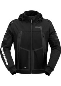 Spidi Warrior Hoodie, textile jacket H2Out , color: Black , size: M