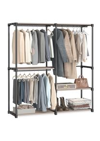 Garderobenst&auml;nder, Schwarz, Taupe, Metall, 138x182x43 cm, Garderobe, Garderobenst&auml;nder