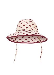 Girls Sun Hat Simple Color Contrast Heart Print Fashionable Fisherman Hat Cute Set Kids Beach Swimwear Bikinis Baby Swimsuits