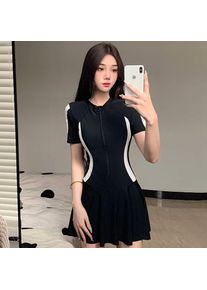 2026 New Women's Modest One Piece Swimsuit Skirted Tummy Control Swimwear Boyleg Sport Bathing Suit for Teen Girls SPA Beachwear