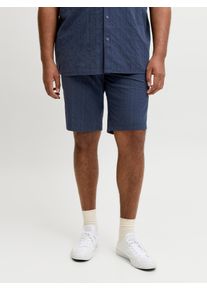 Jack & Jones PlusSize Shorts "JPSTJAIDEN RIVIERA TEXTURE SHORT PLS", Herren, Gr. 48 (7XL), N-Gr, sky captain, Web, Obermaterial: 100% Baumwolle, JACK & JONES PLUSSIZE, unifarben, regular fit kniefrei, Hosen Shorts, mit elastischem Bund