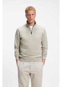Sweatshirt BOSS Orange "Zetrust", Herren, Gr. M, beige (light beige271), Jersey, Obermaterial: 100% Baumwolle, Basic, regular fit normal, hoch geschlossener Ausschnitt, eingesetzt Rippb&uuml;ndchen, Sweatshirts Sweatshirt, Troyerkragen mit Rei&szlig;verschluss, Regular Fit, BOSS-Label