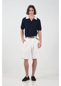 Hoge Taille Brede Pijp Katoenen Chino Shorts