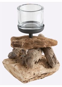 HEINE HOME Windlicht, natur, B/H/T: 14cm x 18,5cm x 14cm, Kerzenhalter, Windlicht