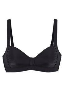 Bandeau-Bikini-Top Lascana "Ronda", Damen, Gr. 38, Cup C, blau (schwarz), Obermaterial: 82% Polyamid, 18% Elasthan. Miedereinsatz: 82% Polyamid, 18% Elasthan. Wattierung: 100% Polyester, unifarben, Bikini-Oberteile Bandeau-Bikini-Top, bis G Cup, ohne B&uuml;gel