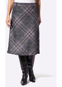 Karorock Casual Looks, Damen, Gr. 25, lila, schwarz, kariert, 93% Polyester, 7% Viskose, gemustert, kariert, mehrfarbig, wadenlang, R&ouml;cke Karorock