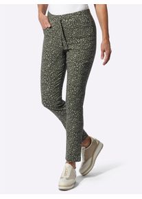Webhose Classic Basics, Damen, Gr. 54, Normalgr&ouml;&szlig;en, khaki, graphit, bedruckt, 85% Polyester, 12% Viskose, 3% Elasthan, bedruckt, gemustert, mehrfarbig, Hosen Webhose