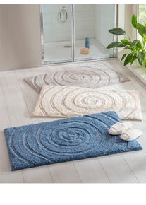 Badematte HEINE HOME Gr. 6, hellgrau, halbrund (50cm x 80cm ), 1 Stk., Badematten, Badematte