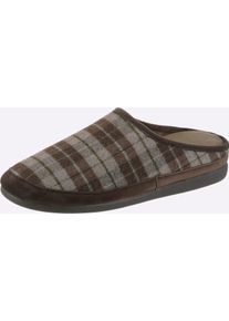 Pantoffel CLASSIC, Herren, Gr. 43, braun (khaki, gemustert), Basic, Schuhe Pantoffel