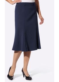 Godetrock CLASSIC, Damen, Gr. 54, blau (marine), 75% Polyester, 20% Viskose, 5% Elasthan, meliert, unifarben, wadenlang, R&ouml;cke Godetrock