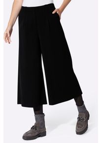 Hosenrock Heine, Damen, Gr. 48, schwarz, 75% Polyester, 20% Viskose, 5% Elasthan, unifarben, wadenlang, R&ouml;cke Hosenrock