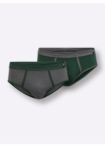 w&auml;schepur Slip W&Auml;SCHEPUR, Herren, Gr. 6, 2 Stk., grau (anthrazit, moos), 100% Baumwolle, Unterhosen Slip