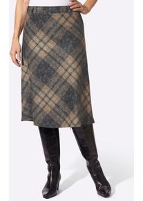 Karorock Casual Looks, Damen, Gr. 54, camel, schwarz, kariert, 93% Polyester, 7% Viskose, gemustert, kariert, mehrfarbig, wadenlang, R&ouml;cke Karorock