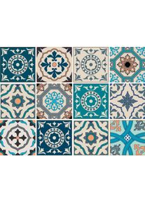 Fliesenaufkleber OTTO HOME "Ornamente", blau (t&uuml;rkis, blau), B:15cm H:15cm, Fliesenaufkleber, Fliesenaufkleber, Stickerfliesen, selbstklebend, Sticker, 12er Set