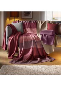 Wohndecke Biederlack Gr. 1, hortensie, wei&szlig;, gemustert, B:150cm L:200cm, 58% Baumwolle, 35% Polyacryl, 7% Polyester, Wohndecken, Wohndecke