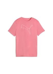 T-Shirt Puma "TAD ESS CAT LOGO TEE G", M&auml;dchen, Gr. 176, wild pink, Jersey, Obermaterial: 92% Polyester, 8% Elasthan, bedruckt, regular fit normal, Rundhals, Shirts T-Shirt, mit Rundhalsausschnitt, kurz&auml;rmelig, sportlich