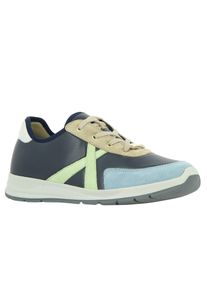 Sneaker VAROMED, Damen, Gr. 6,5, blau (goldfarben, bedruckt), Glattleder, Synthetik, Schuhe Sneaker