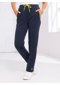 Schlupfhose, Damen, Gr. 44, Normalgr&ouml;&szlig;en, grau (marine), 100% Baumwolle, unifarben, Hosen Schlupfhose