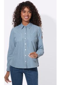 Karobluse Casual Looks, Damen, Gr. 48, topas, wei&szlig;, kariert, 50% Baumwolle, 50% Polyester, gemustert, kariert, mehrfarbig, Blusen Karobluse