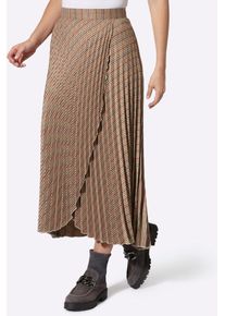 Karorock Heine, Damen, Gr. 50, sesam, dunkelrot, kariert, 98% Polyester, 2% Elasthan, gemustert, kariert, mehrfarbig, lang, R&ouml;cke Karorock