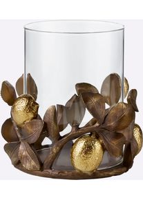 HEINE HOME Windlicht, braun, goldfarben, B/H/T: 21cm x 21cm x 21cm, Kerzenhalter, Windlicht