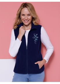 Fleeceweste Classic Basics, Damen, Gr. 54, blau (marine), 100% Polyester, gebl&uuml;mt, gemustert, Westen Fleeceweste