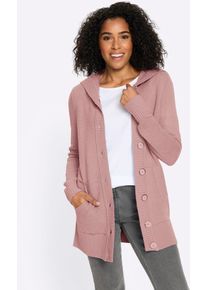 Kapuzenstrickjacke Classic Basics, Damen, Gr. 54, hortensie, 100% Polyacryl, unifarben, Strickjacken Kapuzenstrickjacke