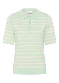 Kurzarmbluse Saint Tropez "Kurzarm-Bluse MilaSZ", Damen, Gr. XS, gr&uuml;n (cameo gr&uuml;n turtledove stripe), Obermaterial: 70% Viskose LENZING ECOVERO CV LenzEcov. 30% Polyester PES., Blusen Kurzarmbluse