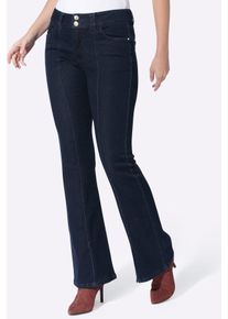 Push-up-Jeans Heine, Damen, Gr. 48, Normalgr&ouml;&szlig;en, dunkelblau, 56% Baumwolle, 19% Polyester, 14% Lyocell, 10% Viskose, 1% Elasthan, unifarben, lang, Jeans Push-up-Jeans