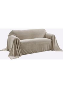 Bett&uuml;berwurf HEINE HOME Gr. 7, hellbraun, B:250cm L:370cm, 100% Polyester, Tagesdecken, Bett&uuml;berwurf