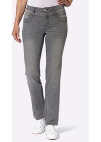 Bequeme Jeans Casual Looks, Damen, Gr. 42, Normalgr&ouml;&szlig;en, stone, grau, denim, 81% Baumwolle, 17% Polyester, 2% Elasthan, unifarben, lang, Jeans Bequeme Jeans