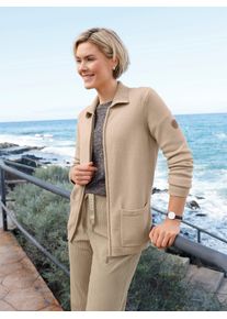 Strickjacke Casual Looks, Damen, Gr. 54, beige, 50% Viskose, 28% Polyester, 22% Polyamid, unifarben, Strickjacken Strickjacke