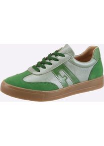 Sneaker Heine, Damen, Gr. 41, gr&uuml;n, Glattleder, Lackleder, Leder, Rindsleder, Veloursleder, Schuhe Sneaker