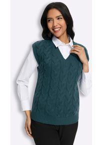 Pullunder Classic Basics "Pullunder", Damen, Gr. 38, petrol, 100% Polyacryl, unifarben, Pullover Pullunder