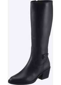 Stiefel Heine, Damen, Gr. 40, marine, Glattleder, Leder, Rindsleder, Schuhe Stiefel