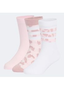 Funktionssocken adidas Performance "LEO GRAFIK KIDS", Kinder, Gr. 37-39, dual lila, clear pink, wei&szlig;, Obermaterial: 55% Polyester, 42% Baumwolle, 3% Elasthan. Obermaterial 2: 72% Baumwolle, 25% Polyester, 3% Elasthan. Obermaterial 3: 62% Baumwolle, 35% Polyester, 3% Elasthan, Socken Funktionssocken