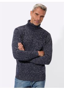 Rollkragenpullover CLASSIC "Rollkragen-Pullover", Herren, Gr. 60, marine, meliert, 72% Polyacryl, 28% Baumwolle, meliert, Pullover Rollkragenpullover