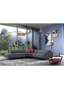 Ecksofa Egoitaliano "Stefanie-e, Designsofa der Extraklasse, bequem mit hohem Sitzkomfort", grau (charcoal), B:314cm H:96cm T:284cm, Sofas, Ecksofa, mit Relaxfunktion und verstellbaren Kopfteilelementen