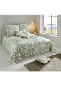 Tagesdecke HEINE HOME Gr. 3, natur, gr&uuml;n, B:270cm L:250cm, 50% Baumwolle, 50% Polyester, Tagesdecken, Tagesdecke