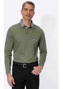 Poloshirt CLASSIC "Langarm-Poloshirt", Herren, Gr. 44/46, khaki, 100% Baumwolle, unifarben, Shirts Poloshirt