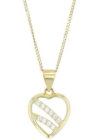 Adelia&acute;s Herzanh&auml;nger ADELIA&acute;S "Damen Anh&auml;nger &iquest; Herz Herzanh&auml;nger aus 925 Silber mit Zirkonia", gold, Schmuckanh&auml;nger, Damen, Herzanh&auml;nger