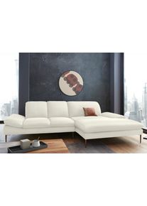 Ecksofa W.Schillig "enjoy&MORE, Designsofa, bequem, zeitlos und elegant, L-Form", wei&szlig; (wei&szlig; z59), B:310cm H:87cm T:185cm, Chenille-Flachgewebe R66 (85% Polyester, 15% Nylon);Longlife Xtra-Leder Z59: Glattleder mit modischer Pr&auml;gung. Hautst&auml;rke 0, 9 - 1, 1 mm;Stoff S37 (100% Polyester), Sofas, Ecksofa, Sitztiefenverstellung, F&uuml;&szlig;e bronze pulverbeschichtet, Breite 310 cm